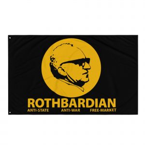 Bandera de tela Rothbardian Anti-State, Anti-War, Free Market