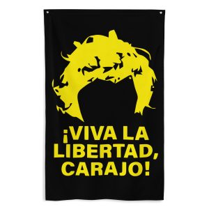 Bandera Peluca Milei ¡Viva la libertad carajo!