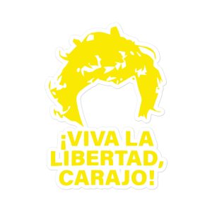 Pegatina Peluca Milei ¡Viva la libertad carajo!